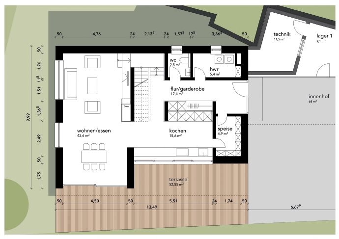 Grundriss Erdgeschoss Einfamilienhaus Freising