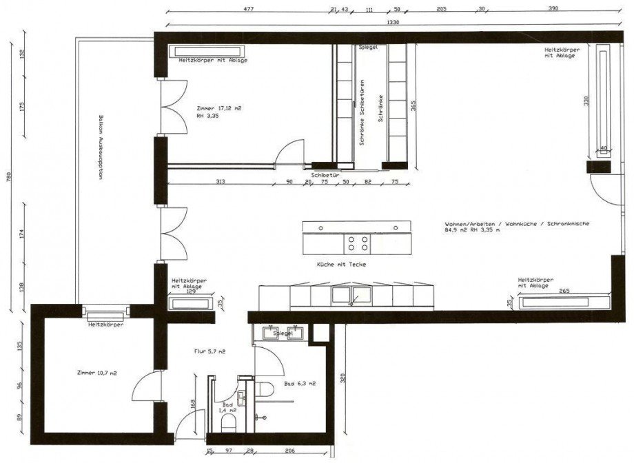 Grundriss Erdgeschosswohnung M�nchen