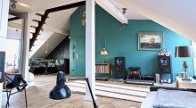 Loft vom Sofa aus VERKAUFT �BER DEN D�CHERN VON SCHWABING - TRAUM LOFT MIT DACHTERRASSE