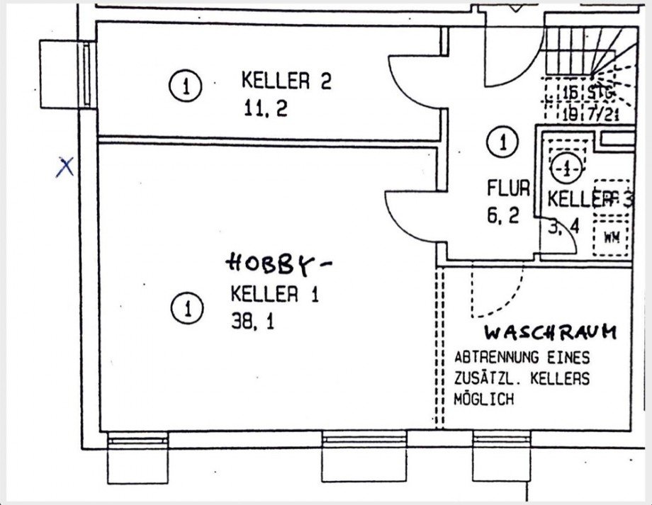 Grundriss UG Erdgeschosswohnung Taufkirchen