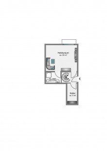 Grundriss UG VERKAUFT ! WUNDERSCH�NE GARTENWOHNUNG MIT TRAUMGARTEN UND TEICH IN BESTLAGE HARLACHING - U-BAHN