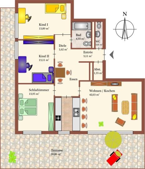 Grundriss_212711 Penthousewohnung Harlaching, M�nchen