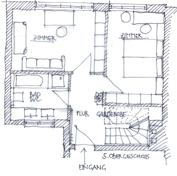 Grundriss Galerie Dachgeschosswohnung M�nchen