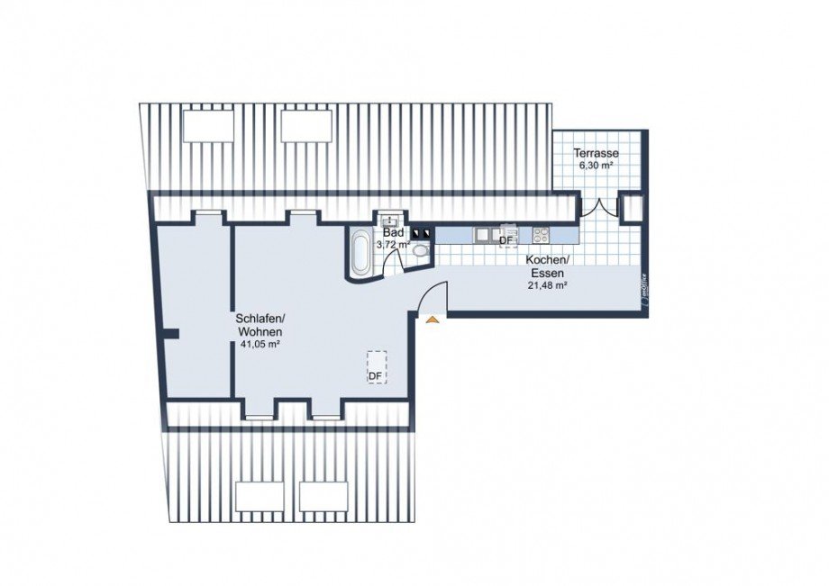 Grundriss Dachgeschosswohnung M�nchen