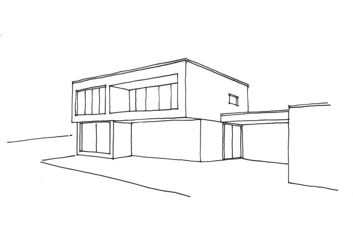 Skizze Einfamilienhaus Freising