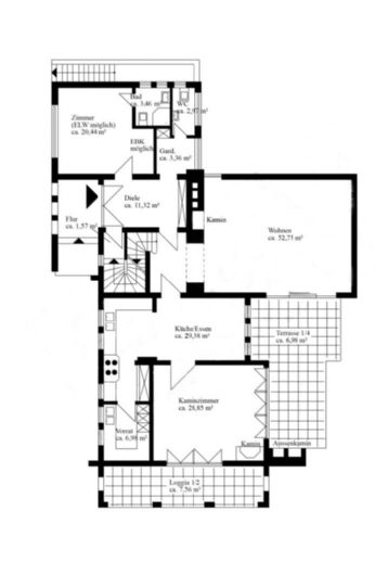 Grundriss EG Villa M�nchen