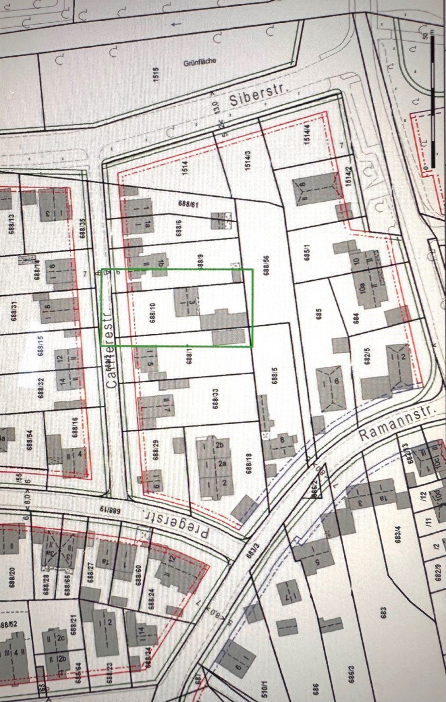 Lageplan Wohngrundst�ck M�nchen / Allach