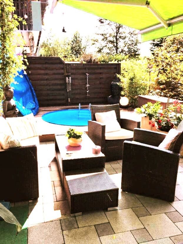 Terrasse mit Pool Erdgeschosswohnung Taufkirchen