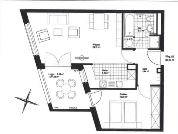 Grundriss Etagenwohnung M�nchen