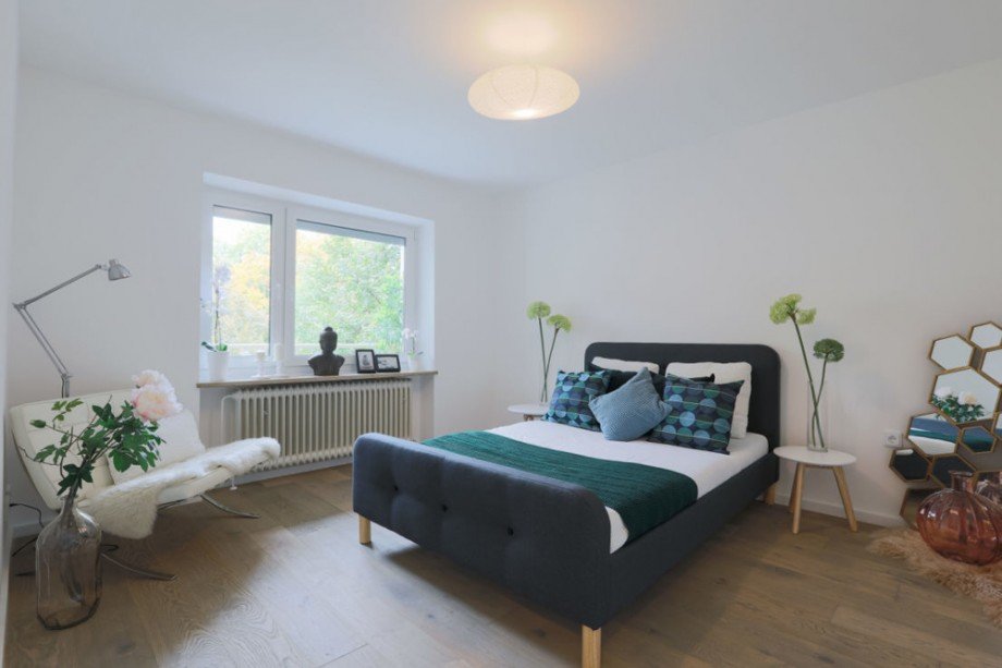 Schlafzimmer Blick ins Gr�ne.png Etagenwohnung M�nchen Untermenzing