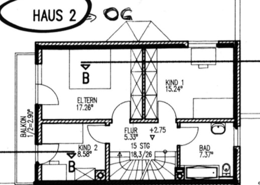 Grundriss OG Doppelhaush�lfte Neuried