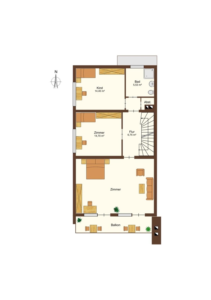 Grundriss 1 OG Doppelhaush�lfte M�nchen