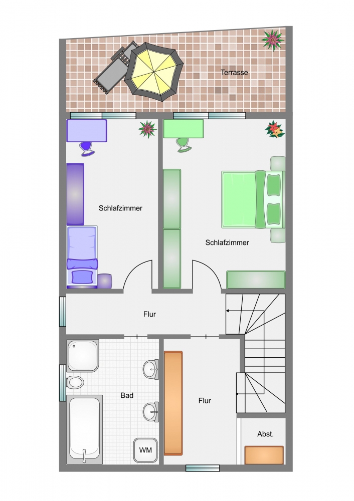 Grundriss EG Doppelhaush�lfte Schweitenkirchen / Aufham