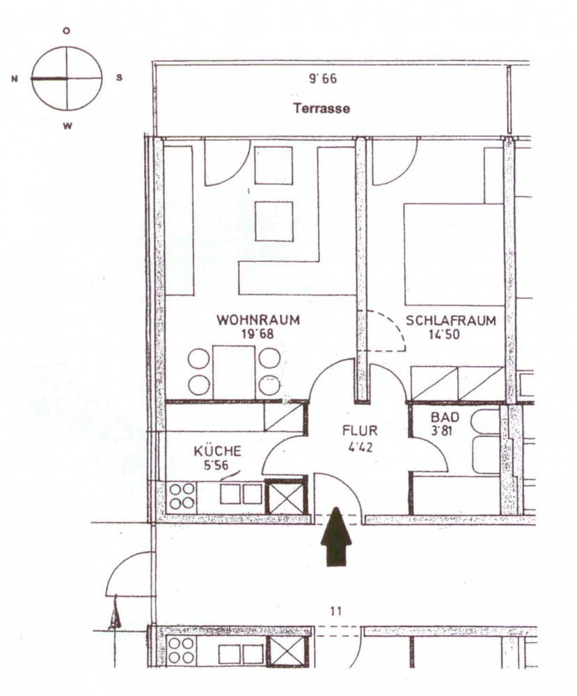 Grundriss Erdgeschosswohnung M�nchen / Sendling-Westpark