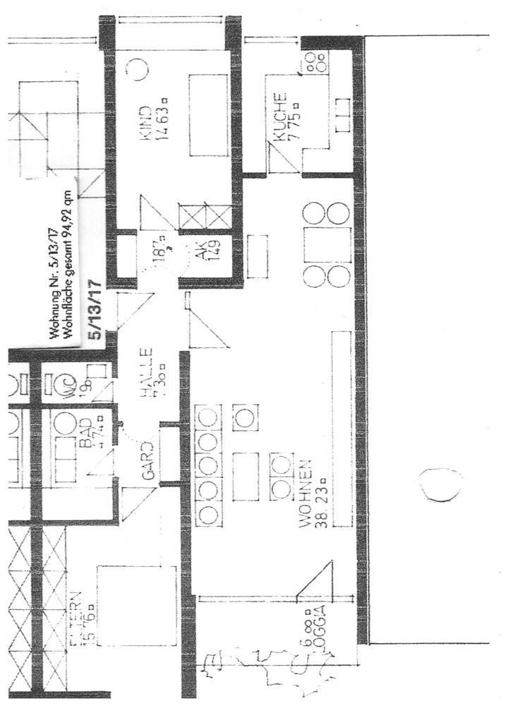 Wohnung Grundriss 001 Etagenwohnung M�nchen