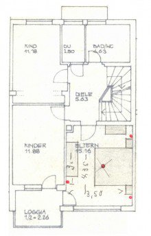 Grundriss Obergeschoss VERMIETET ! KINDER WILLKOMMEN ! GRO�Z�GIGES REIHENHAUS MIT S�D-GARTEN IN NEURIED