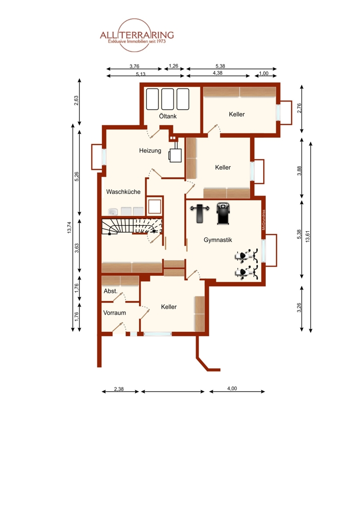 Grundriss UG Villa Gr�felfing