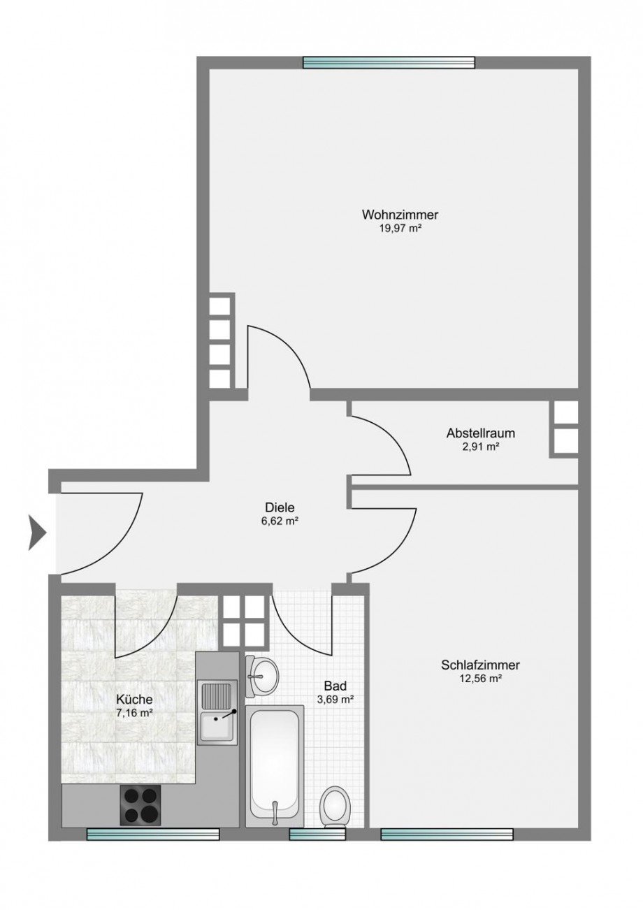 Grundriss Etagenwohnung M�nchen