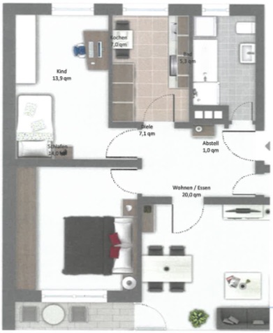 Grundriss Etagenwohnung M�nchen Untermenzing