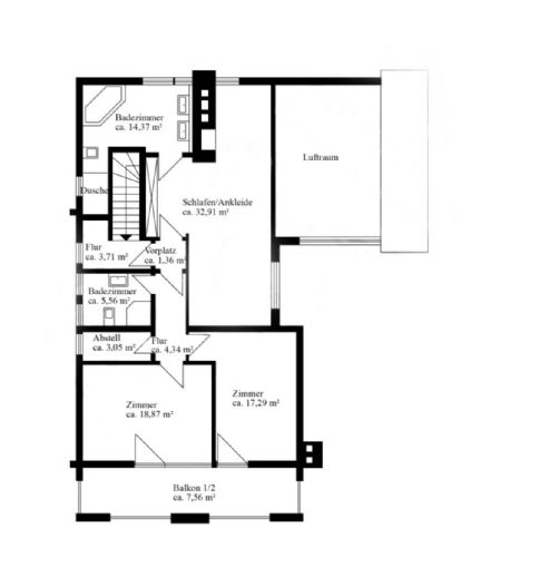 Grundriss OG Villa M�nchen