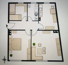 Grundriss VERKAUFT ! ERSTBEZUG NACH SANIERUNG ! TOPLAGE IM WESTEND - 3 ZIMMER + WOHNK�CHE - PROVISIONSFREI !