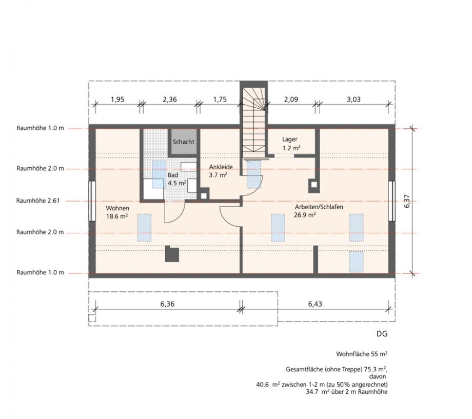 Grundriss DG Einfamilienhaus Tutzing