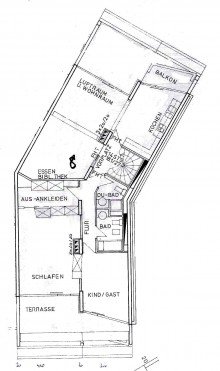 Grundriss 5. OG Au�ergew�hnliche lichtdurchflutete Maisonettenwohnung mit zwei Terrassen